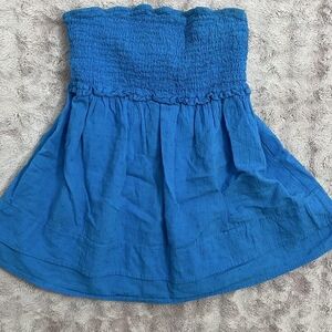 Vintage Y2K blue babydoll tube top with cute pattern